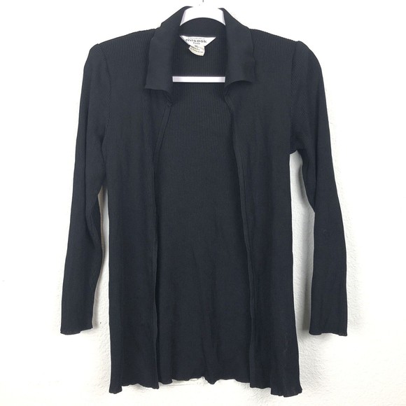 Exclusively Misook Petite womens Cardigan size XS Black Open - Picture 1 of 4